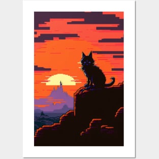 CUTE SUNSET LOVER, PIXEL ART Posters and Art